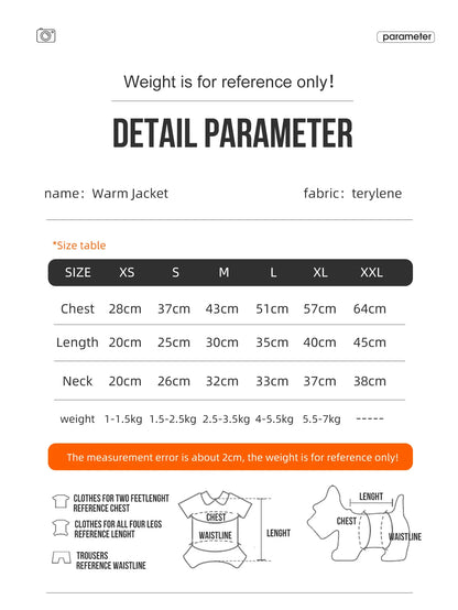 3-Layer Winter Jacket - Small to Medium Breeds