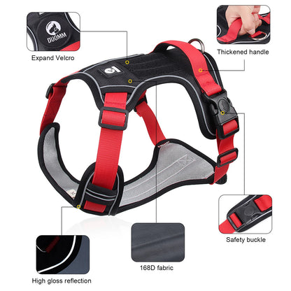 Reflective Tactical Vest Harness – Waterproof for Medium & Large Dogs
