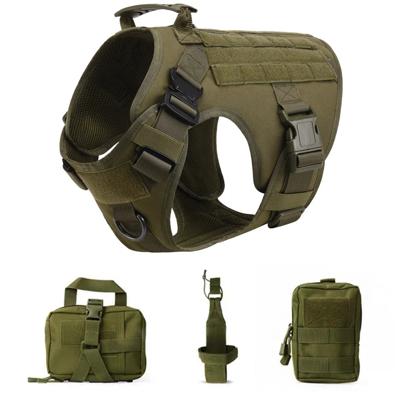 Tactical Vest Dog Harness & Leash – All Breeds