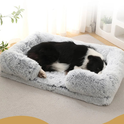 Winter Plush Square Dog Bed - Thickened Comfort Sofa