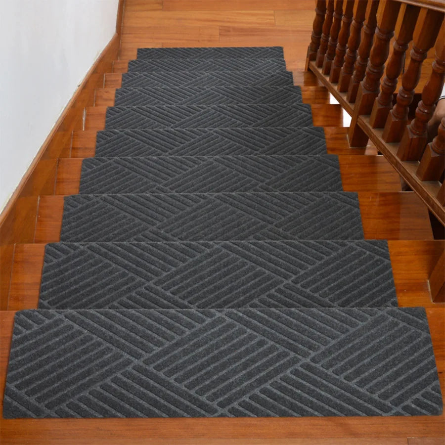 Non-Slip Stair Treads - Washable Self-Adhesive Carpet Pads 76x20cm